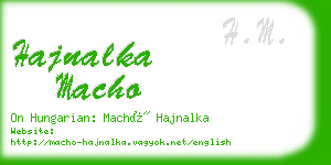 hajnalka macho business card